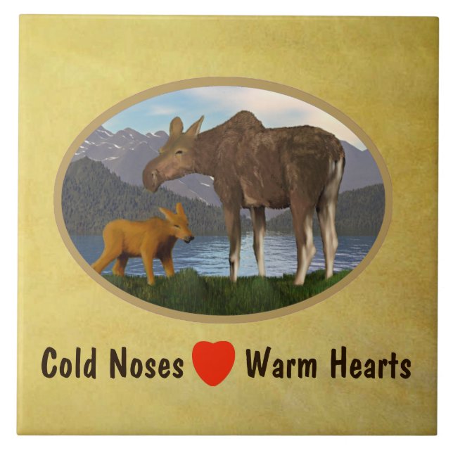 Azulejo De Cerâmica Alce no Prado (Frente)