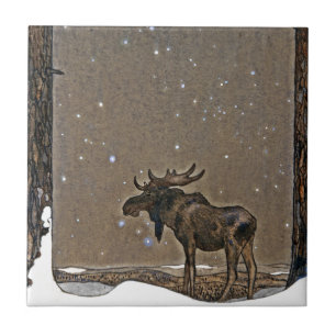 Azulejo De Cerâmica Alces na neve