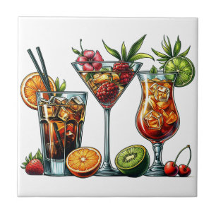 Azulejo De Cerâmica Álcoois alcoólatras Bebidas ilustrações de cores