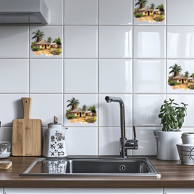 Azulejo De Cerâmica Aldeia Africana (Criador carregado)