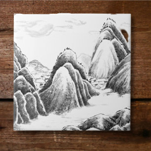 Azulejo De Cerâmica Aldeia das Montanhas - Tinta