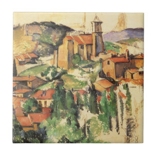 Azulejo De Cerâmica Aldeia de Gardanne por Paul Cezanne, Vintage Art