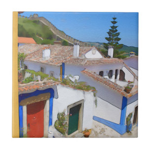 Azulejo De Cerâmica Aldeia de Watercolor