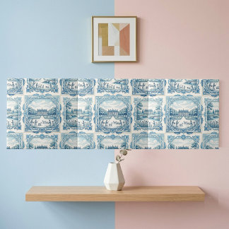Azulejo De Cerâmica Aldeia Pastoral Francesa Rústica Cottagecore Vinta