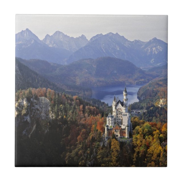 Azulejo De Cerâmica Alemanha, Baviera, Castelo de Neuschwanstein. (Frente)
