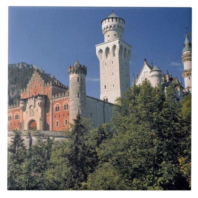 Azulejo De Cerâmica Alemanha, Baviera, Castelo de Neuschwanstein. (Frente)