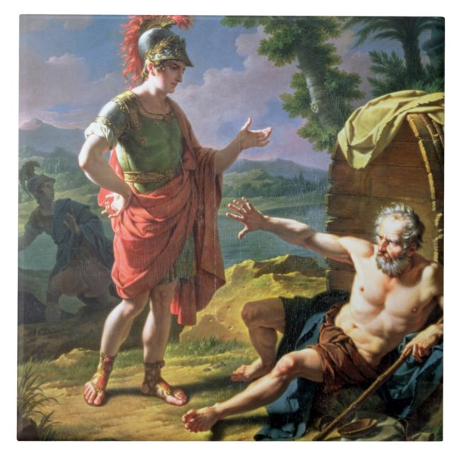 Azulejo De Cerâmica Alexander e Diogenes, 1818 (óleo em canvas) (Frente)