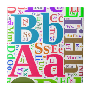 Azulejo De Cerâmica alfabeto colorido