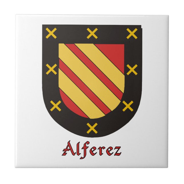 Azulejo De Cerâmica Alferez Family Shield (Frente)