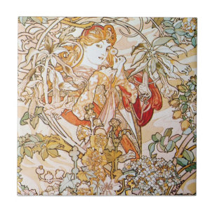 Azulejo De Cerâmica Alfons Mucha Art
