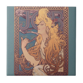 Azulejo De Cerâmica Alfonse Mucha Job Art Nouveau mulher