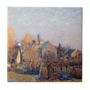 Azulejo De Cerâmica Alfred Sisley - Manhã Congelada em Louveciennes