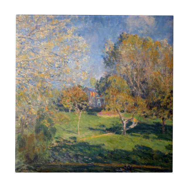 Azulejo De Cerâmica Alfred Sisley - O Jardim de Hoschede, Montgeron (Frente)