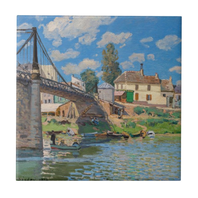 Azulejo De Cerâmica Alfred Sisley - Ponte em Villeneuve-la-Garenne (Frente)