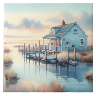 Azulejo De Cerâmica Algodão Costeiro em Marsh do Sunrise