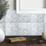 Azulejo De Cerâmica Algodão francês azul e branco Floral<br><div class="desc">Com um romântico azul empoeirado e design floral branco,  esses azulejos lembram casacos franceses e espaços acolhedores. Uma adição única às placas de cozinha ou de banheiro.</div>