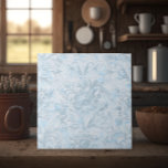 Azulejo De Cerâmica Algodão francês Dusty Blue Floral<br><div class="desc">Com um romântico design floral azul empoeirado,  esses azulejos lembram casacos franceses e espaços acolhedores. Uma adição única às placas de cozinha ou de banheiro.</div>