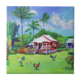 Azulejo De Cerâmica Algodão Plantado Waimea Número 49 Casa Vermelha