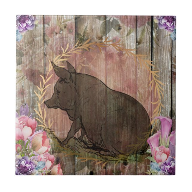 Azulejo De Cerâmica Alguns Porcos (Frente)