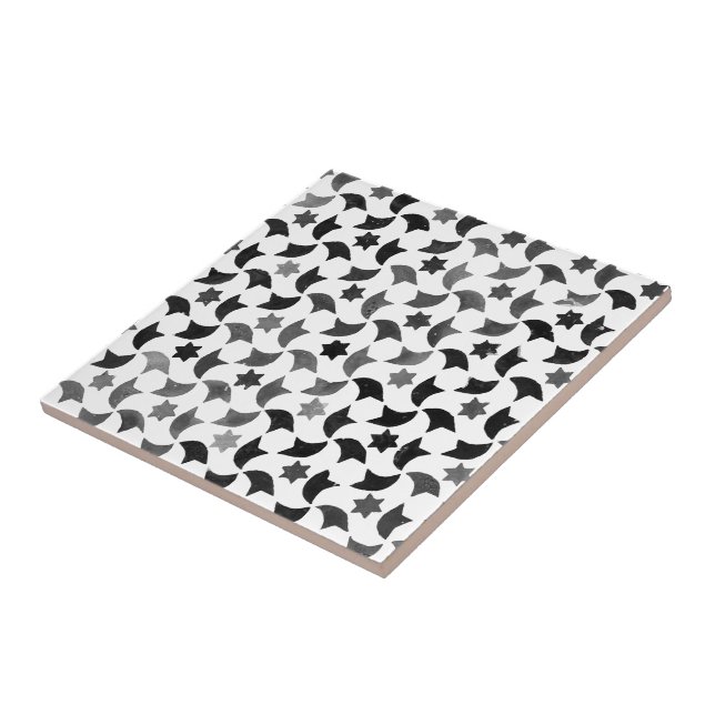 Azulejo De Cerâmica Alhambra Stars o fundo transparente do mosaico (Lateral)