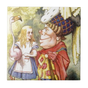 Azulejo De Cerâmica Alice e a rainha vermelha