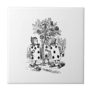 Azulejo De Cerâmica Alice em cartões/rosas do país das maravilhas