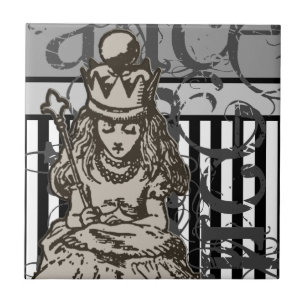 Azulejo De Cerâmica Alice no Grunge da rainha Alice do país das