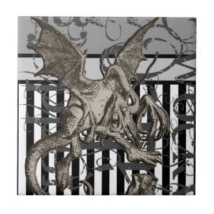 Azulejo De Cerâmica Alice no Grunge de Jabberwocky do país das