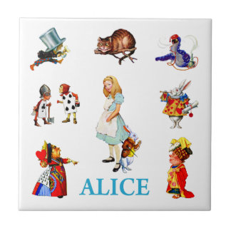 Azulejo De Cerâmica Alice no país das maravilhas e amigos