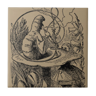 Azulejo De Cerâmica Alice no País das Maravilhas Vintage Cachimbo de H