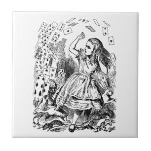 Azulejo De Cerâmica Alice no País das Maravilhas Vintage, Cartas de Ba