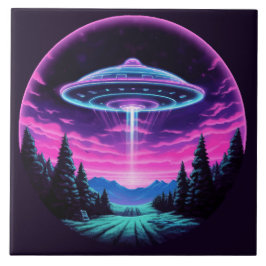 Azulejo De Cerâmica Alienígena Espacial Retrofuturista