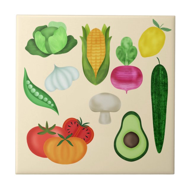 Azulejo De Cerâmica Alimentação Saudável (Frente)