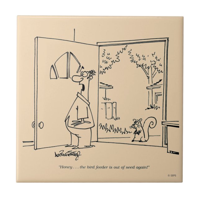 Azulejo De Cerâmica Alimentador de aves vazio 2 (Frente)