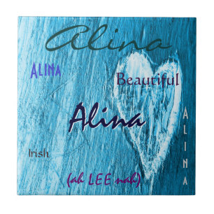 Azulejo De Cerâmica Alina Name Irish Significa com Baby Blue Heart
