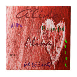 Azulejo De Cerâmica Alina Name Irish Significa com Red Heart