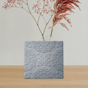 Azulejo De Cerâmica Alivio Faux Bas da Cinza Vintage Elegante Ornament