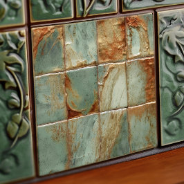Azulejo De Cerâmica Alivio Faux da Coleção Abstrato Quadrada da Sage