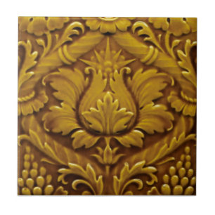 Azulejo De Cerâmica Alivio Minton Victorian Faux Antique Dourado Repro