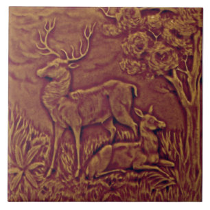 Azulejo De Cerâmica Alivio Repro Faux - Marca Antiquada de Deer Doe