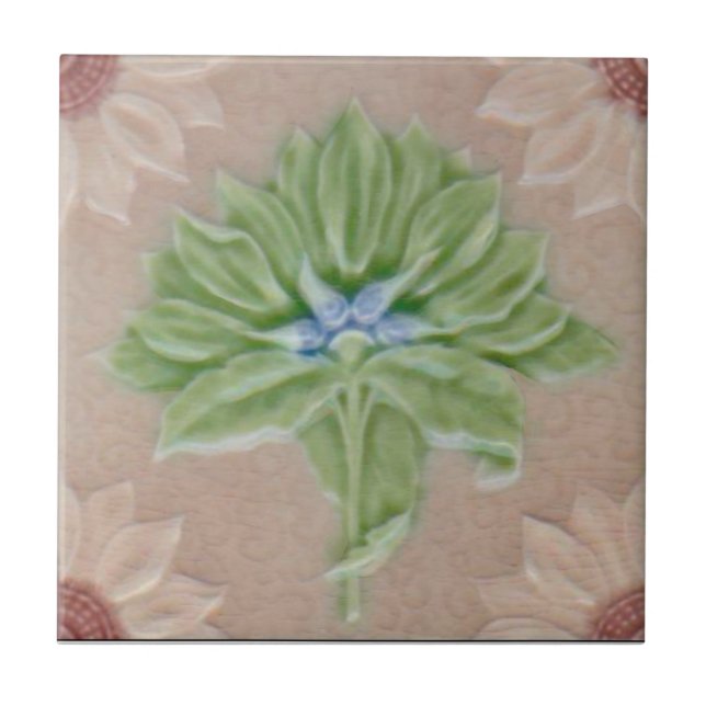 Azulejo De Cerâmica Alivio Repro Meakin Pastel Floral Majolica Faux (Frente)