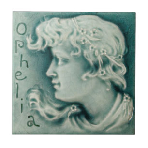 Azulejo De Cerâmica Alivio Repro Shakespeare Ophelia Portrait Faux
