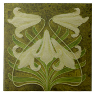 Azulejo De Cerâmica Alivio Sepia, Repro Antique Art Nouveau Faux Tonel