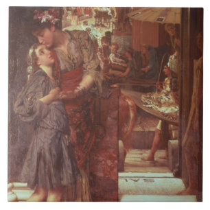 Azulejo De Cerâmica Alma-Tadema   a partida, 1880