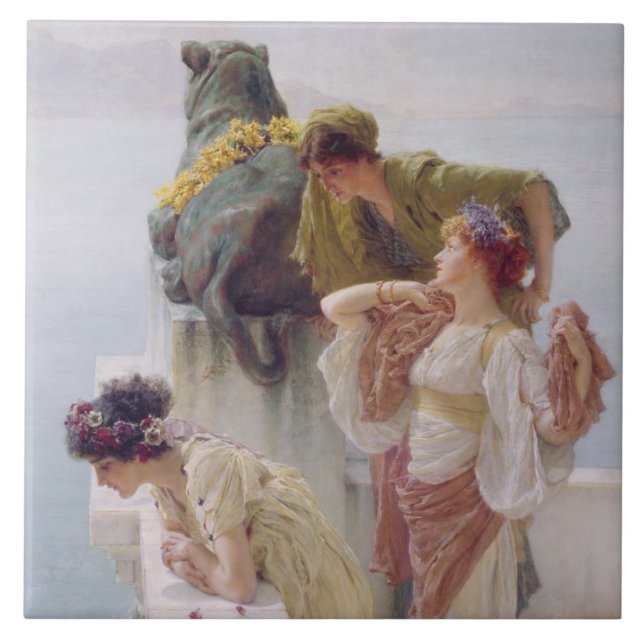 Azulejo De Cerâmica Alma-Tadema | um Coign de vantajoso, 1895 (Frente)