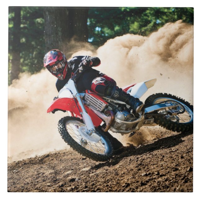 Azulejo De Cerâmica Almofada de motocross (Frente)