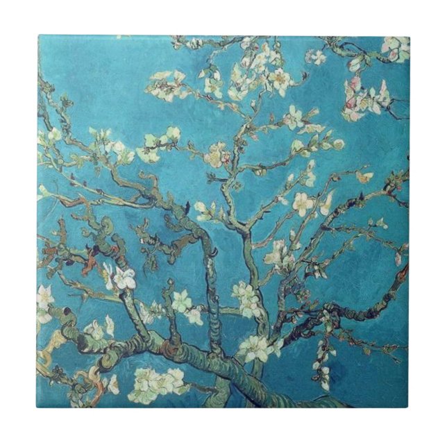 Azulejo De Cerâmica Almond Blossoms Van Gogh - Pintura Familiar (Frente)