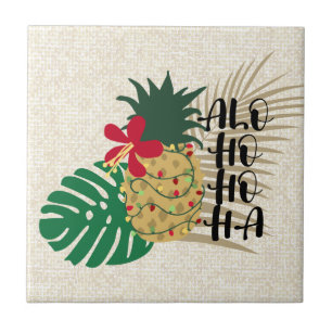 Azulejo De Cerâmica ALO-HO-HO-HA-HA-abacaxi tropical havaiano