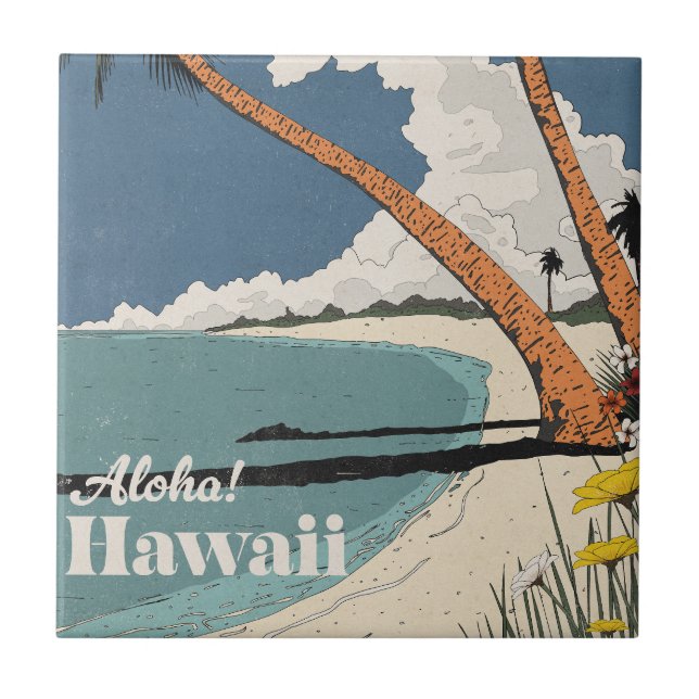 Azulejo De Cerâmica Aloah! Havaí (Frente)
