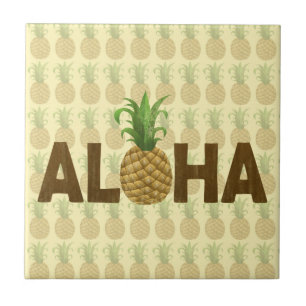 Azulejo De Cerâmica Aloha Vintage Pineapple Havaiano